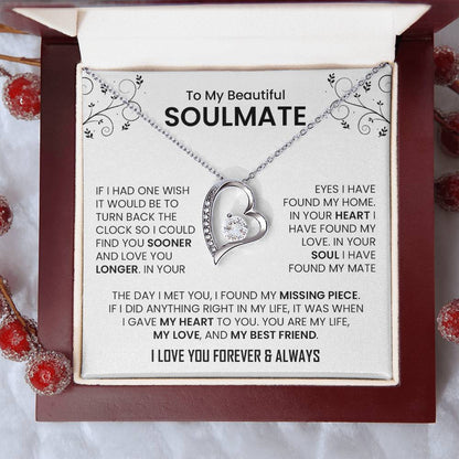 To My Beautiful Soulmate |Heart Necklace (Almost Sold Out)