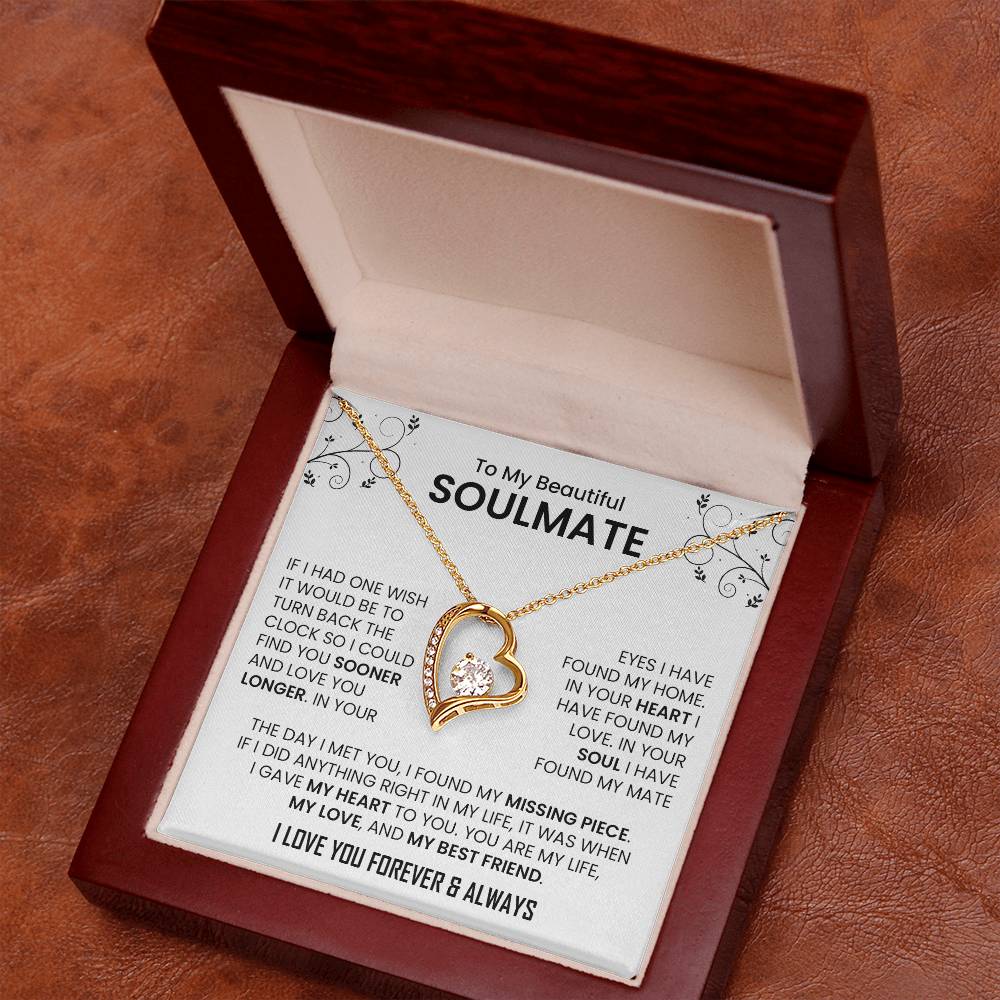 To My Beautiful Soulmate |Heart Necklace (Almost Sold Out)