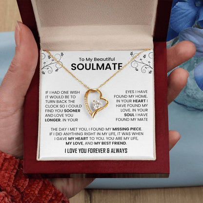 To My Beautiful Soulmate |Heart Necklace (Almost Sold Out)