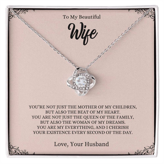 To My Beautiful Wife | Love Knot Necklace