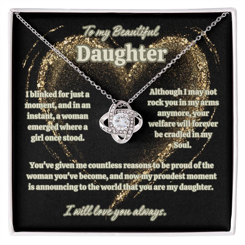 To My Beautiful Daughter |  Forever & Always | Stunning  Knot Necklace