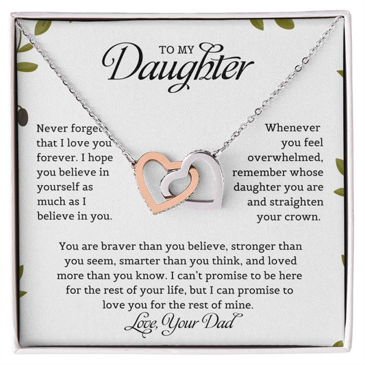 To My Daughter | Interlocking Hearts Necklace