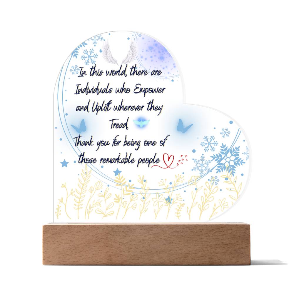 Acrylic Heart Plaque | Thank you for Being