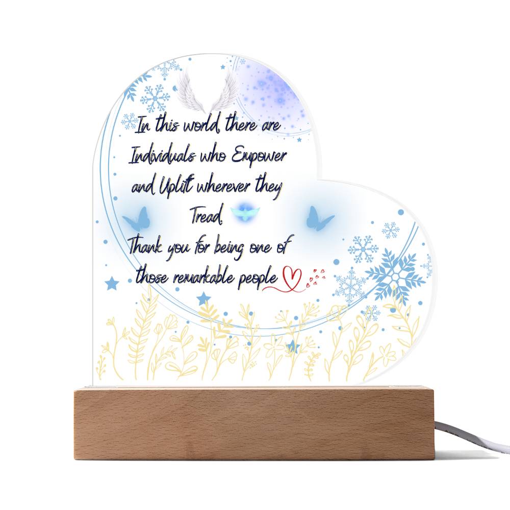 Acrylic Heart Plaque | Thank you for Being