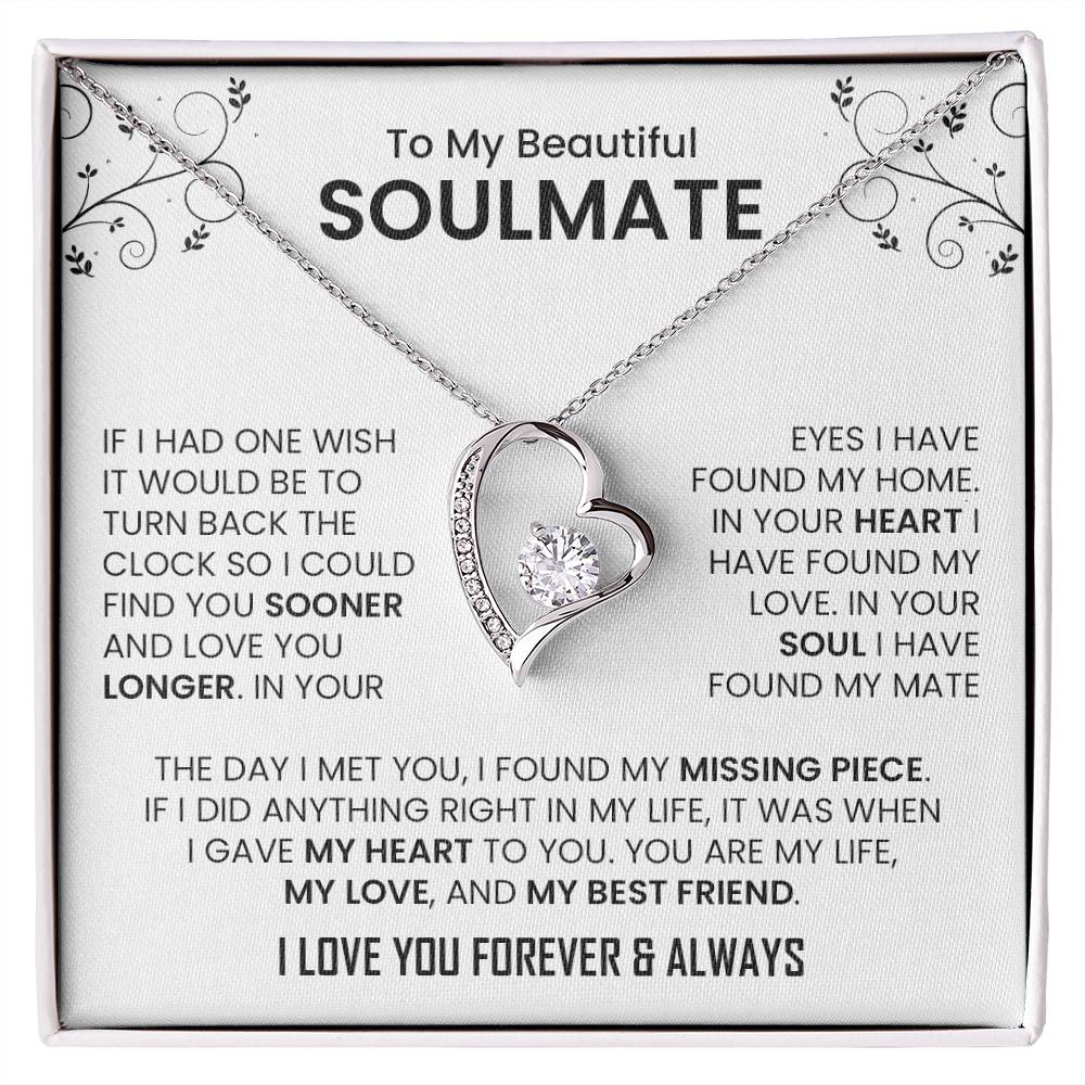 To My Beautiful Soulmate |Heart Necklace (Almost Sold Out)