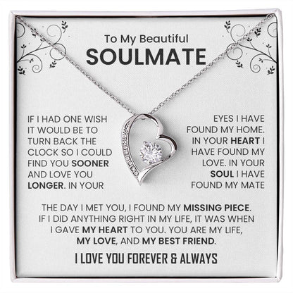 To My Beautiful Soulmate |Heart Necklace (Almost Sold Out)