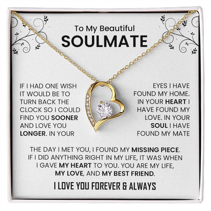 To My Beautiful Soulmate |Heart Necklace (Almost Sold Out)