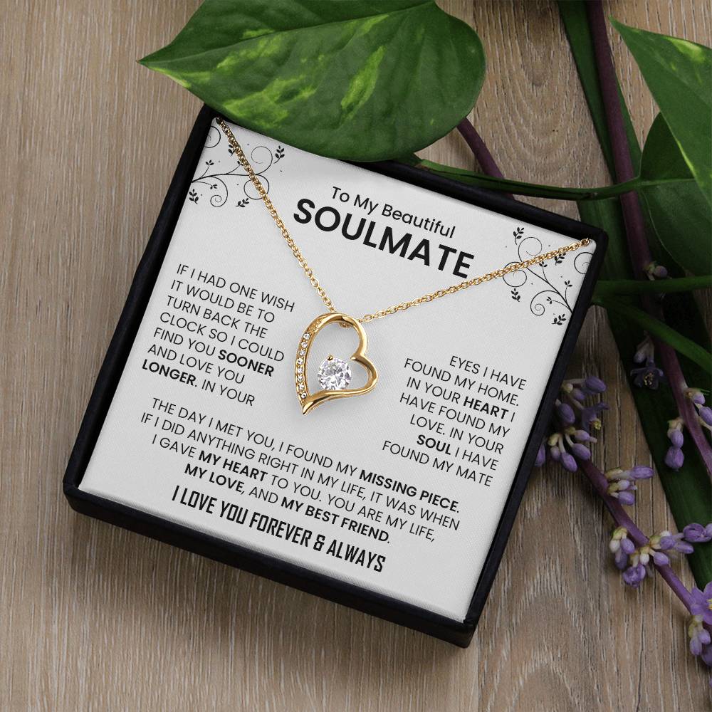 To My Beautiful Soulmate |Heart Necklace (Almost Sold Out)