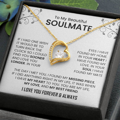 To My Beautiful Soulmate |Heart Necklace (Almost Sold Out)